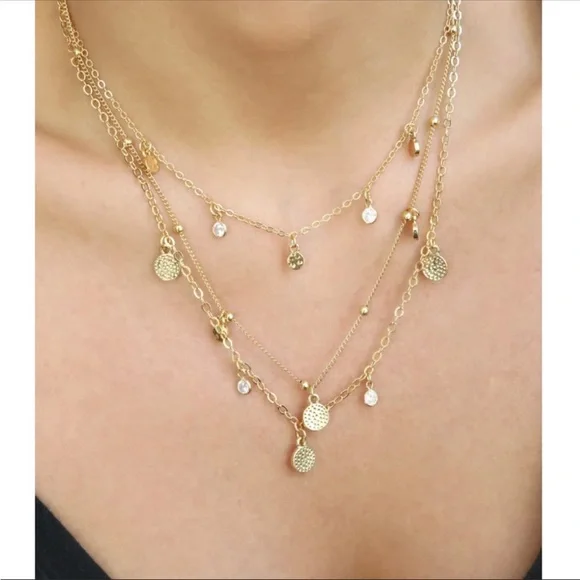 Ettika • Crystal Detailed Triple Layer Necklace - Picture 3 of 6